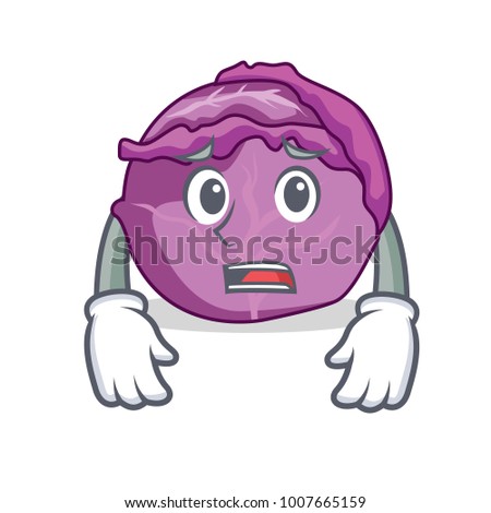 Afraid red cabbage mascot cartoon