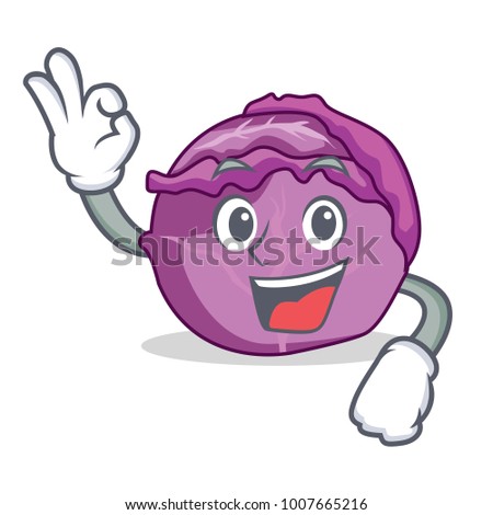 Okay red cabbage character cartoon