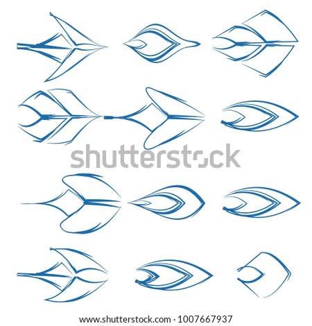 collection of sketch arrow sign icon symbol illustration vector design