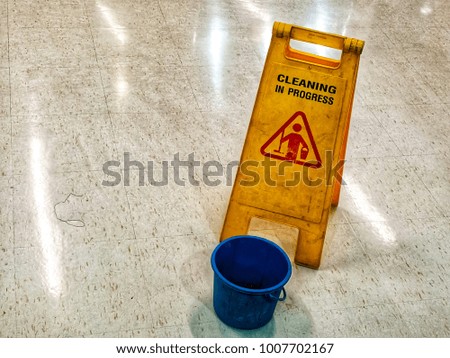 cleaning in process label in door. 