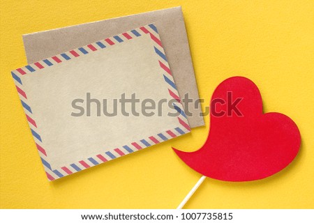 Valentines day background red heart card with place for text