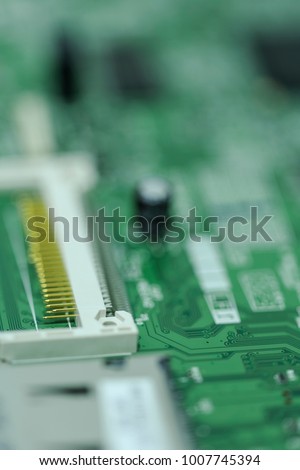 Electronic components Circuit board close up background