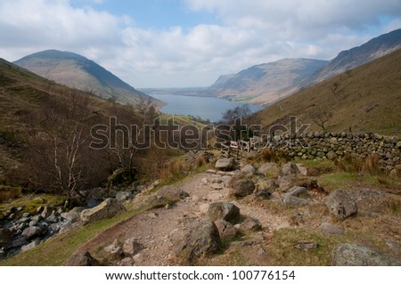 View over  Wastwater  in the English Lake District Royalty-Free Stock Photo #100776154
