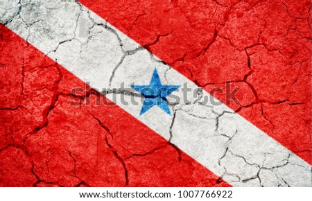 State of Para, state of Brazil, flag on dry earth ground texture background