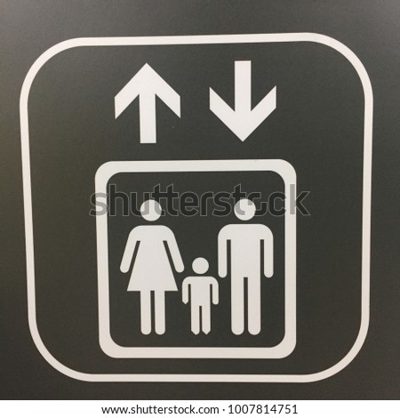 Elevator sign, icon, pictogram