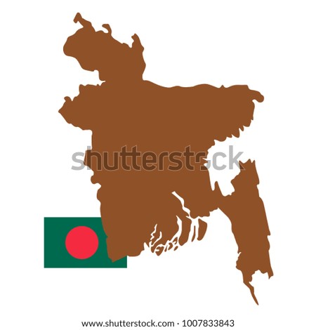 vector illustration of Bangladesh map and flag