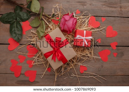 Happy Valentines Day love celebration in a rustic style isolated.