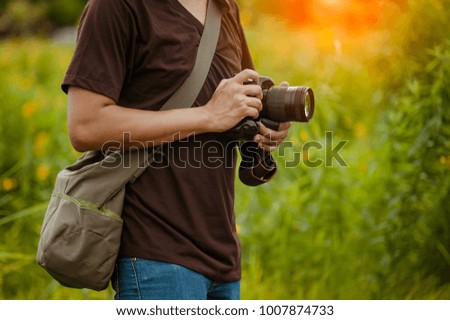 professional photographer with camera