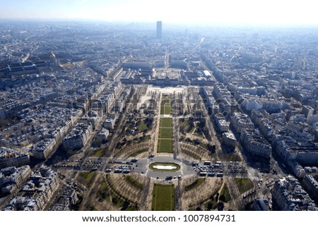 Aerial view of Paris from Eiffel tower