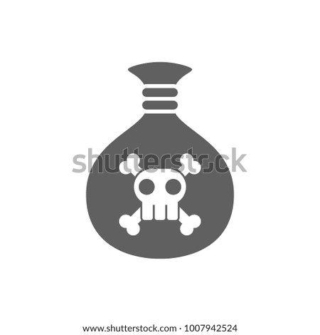 Bag with skull icon vector