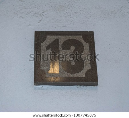 A house number thirteen