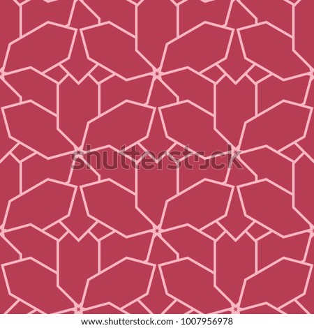 Geometric ornament. Red and pale pink seamless pattern for web, textile and wallpapers