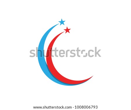 Red and blue Star falcon Logo Template vector icon