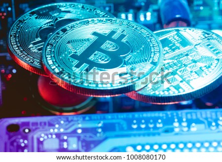 Bitcoin mining. Device for mining cryptocurrency. Machines for mining cryptocurrency. Computer circuit computer board