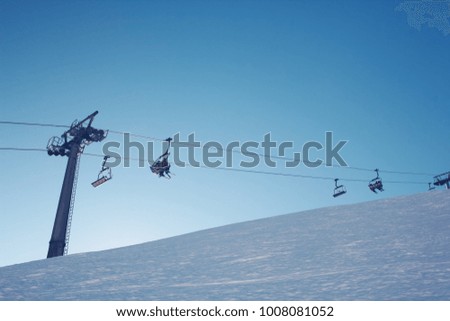 Funicular for skiers at winter