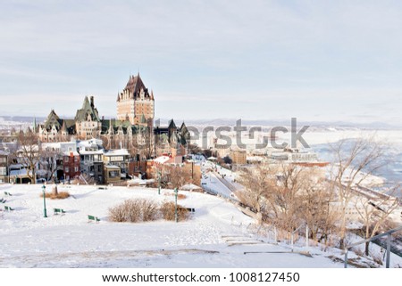 Beautiful Historic Chateau Frontenac in Quebec City Royalty-Free Stock Photo #1008127450