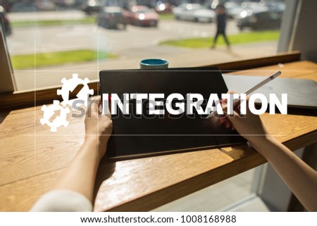 Integration concept. Industrial and smart technology concept. Business and automation solutions.