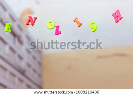 levitation colorful english letters,learn english concept 