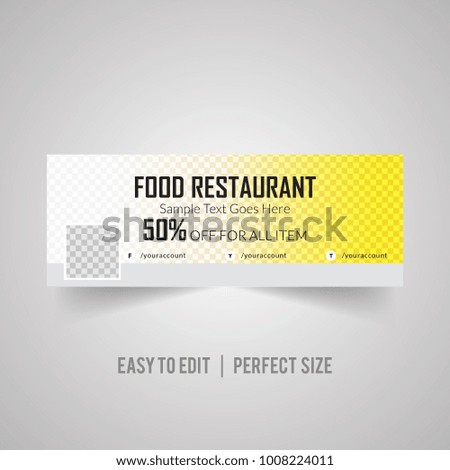 Yellow Delicious Food Social Media Banner For Restaurant 