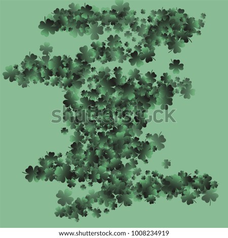 Four leaf cover is a confetti which consist of many isolated elements. Stylish and beautiful four leaf clover. Can be used as poster, border, background, wallpaper, card and etc