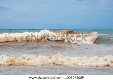 Dirty ocean water coast damaged nature