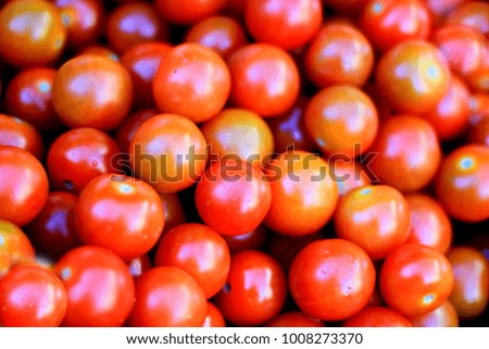 cherry tomatoes in the market stock photo