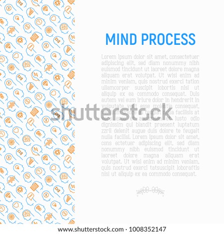 Mind process concept with thin line icons set: intelligence,  passion, conflict, innovation, time management, exploration, education, logical thinking. Modern vector illustration for web page.