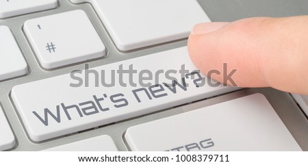 A keyboard with a labeled button - What is new Royalty-Free Stock Photo #1008379711