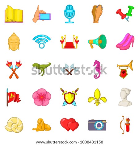 Exhibition icons set. Cartoon set of 25 exhibition vector icons for web isolated on white background