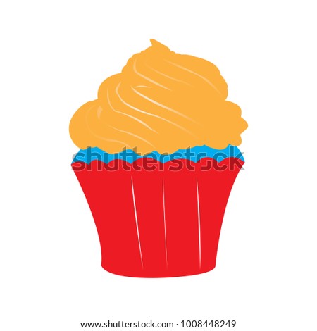 Isolated cupcake illustration