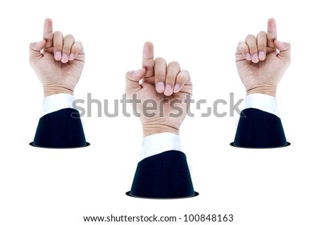 businessmen hand isolated on white background