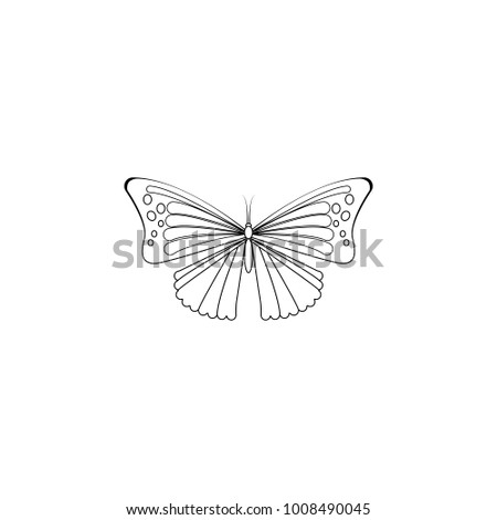butterfly icon. Insect world elements icon. Premium quality graphic design icon. Simple line icon for websites, web design, mobile app, info graphics on white background