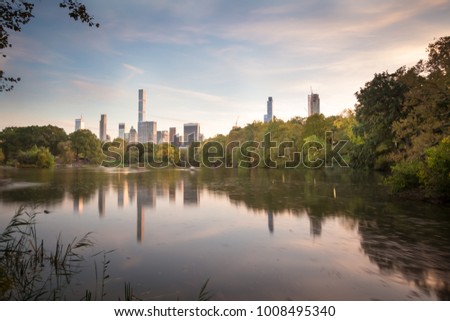 Midtown from Central Park at the start of sunset