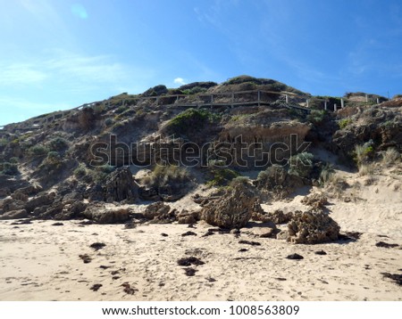 rock formations on sand