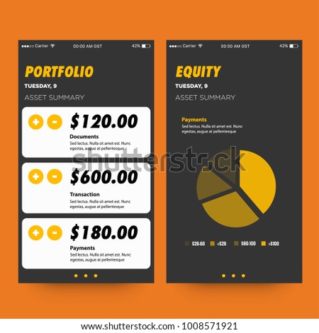 Stocks Portfolio Summary and Equity App UX UI Design