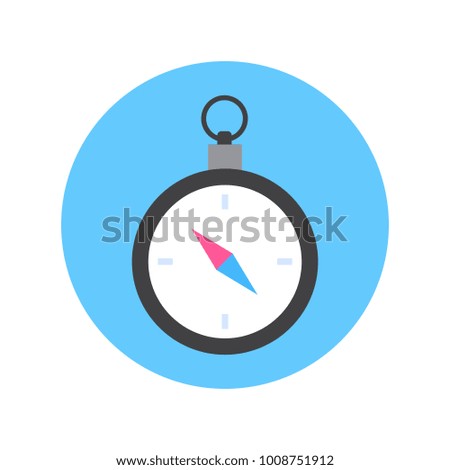 Compass Icon Sea And Ocean Tourism Navigation Concept Flat Vector Illustration