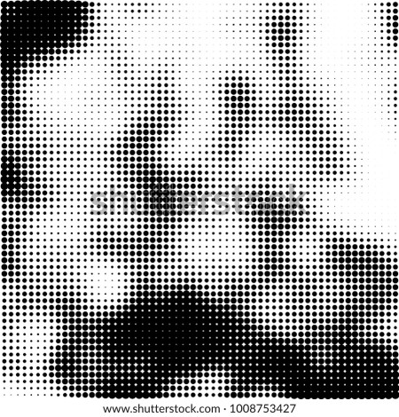Halftone black and white. Vector monochrome abstract texture of dots. Fantastic background the modern vintage print on business cards, labels, stickers