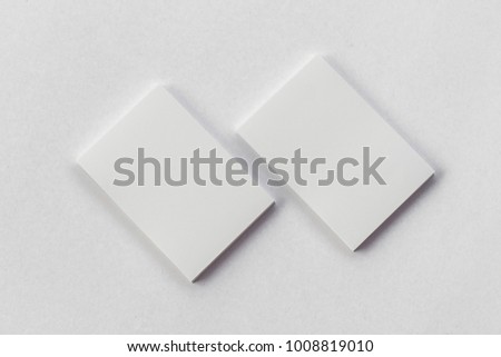 business card stack on paper white background