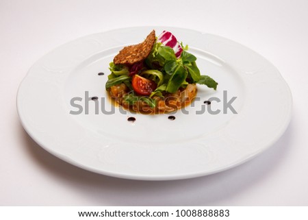 Stewed vegetables and salad Royalty-Free Stock Photo #1008888883