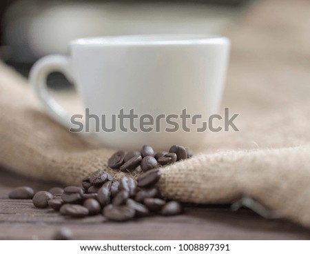Coffee bean and cup.
