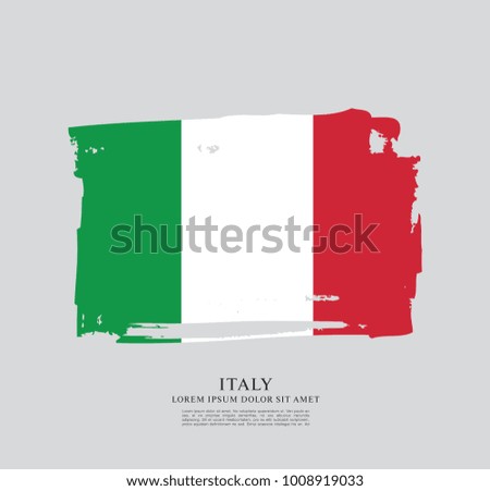 Flag of Italy, brush stroke background