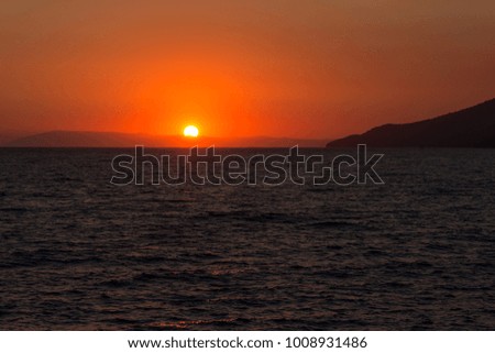 sunset sun orange sea croatia scenery