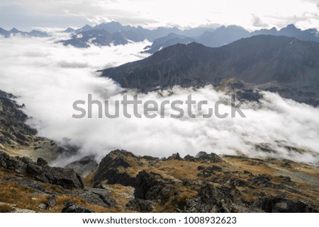 clouds above mountains