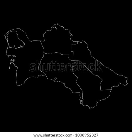 High detailed vector map with counties/regions/states - Turkmenistan