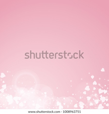 Falling hearts. Abstract bottom on pink background. Falling hearts valentine's day beauteous design. Vector illustration.