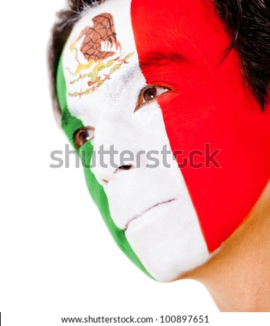 Mexican man portrait - isolated over a white background