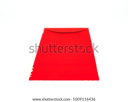 Red envelopes chinese isolated on white background. Red packets giving on weddings or holidays such as Chinese New Year. Blank space with text.