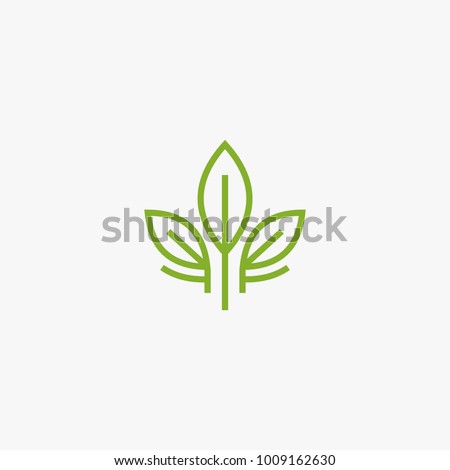 Leaf logo design inspiration, Tea leaf vector isolated on white background Royalty-Free Stock Photo #1009162630