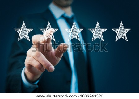 man hand star icon in screen