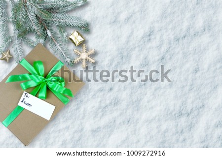 Christmas gift on the snow